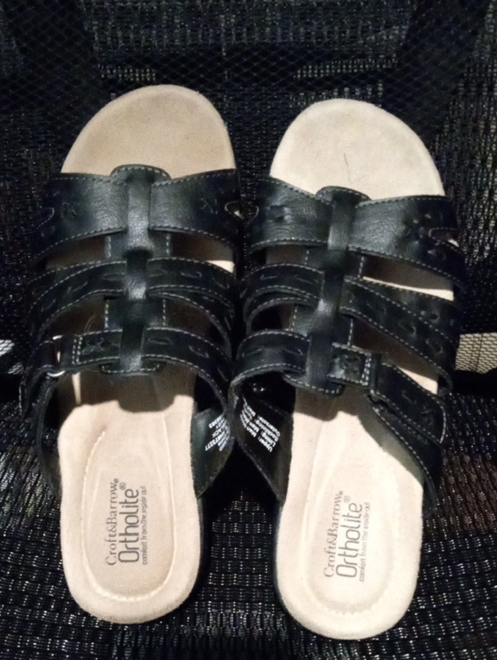 Black Wedge Slides Size 7.5M
